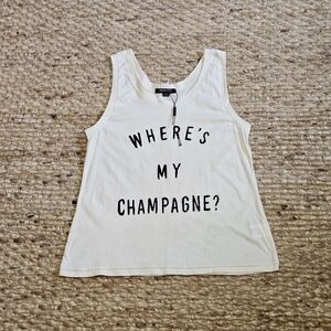 HAODUOYI White Tank Top - Where's My Champagne?